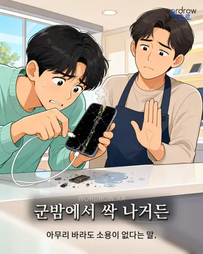 한국어 속담 “군밤에서 싹 나거든” 1컷 일러스트
