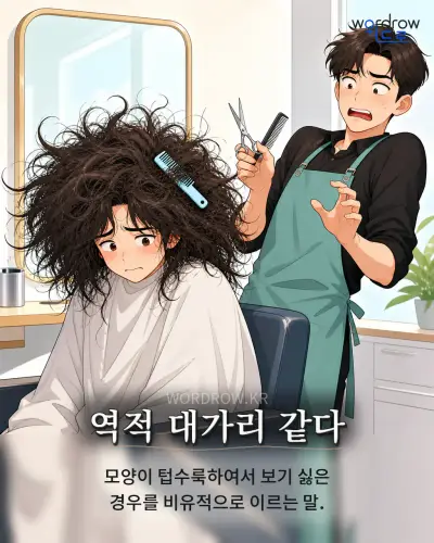 한국어 속담 “역적 대가리 같다” 1컷 일러스트