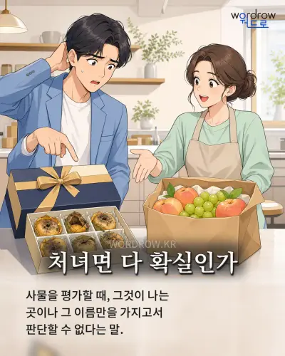 한국어 속담 “처녀면 다 확실인가” 1컷 일러스트