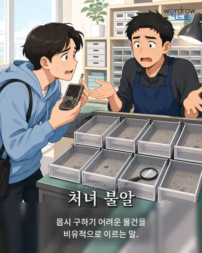 한국어 속담 “처녀 불알” 1컷 일러스트