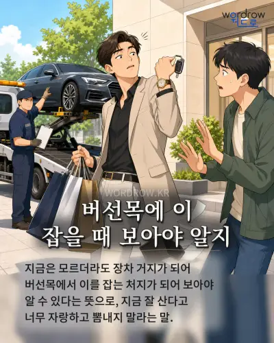 한국어 속담 “버선목에 이 잡을 때 보아야 알지” 1컷 일러스트
