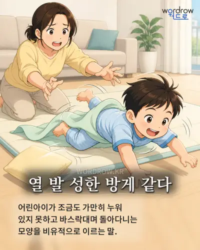 한국어 속담 “열 발 성한 방게 같다” 1컷 일러스트