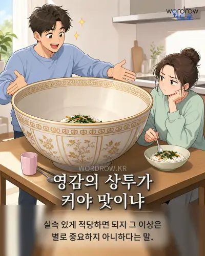 한국어 속담 “영감의 상투가 커야 맛이냐” 1컷 일러스트