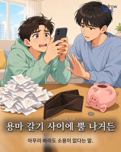 한국어 속담 “용마 갈기 사이에 뿔 나거든” 1컷 일러스트