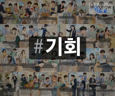 #기회 속담을 한눈에 담은 태그 일러스트