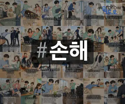 #손해 속담을 한눈에 담은 태그 일러스트