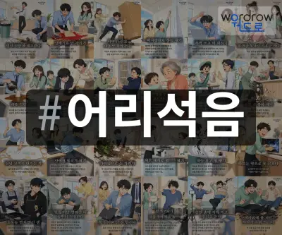 #어리석음 속담을 한눈에 담은 태그 일러스트
