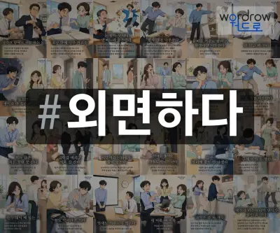 #외면하다 속담을 한눈에 담은 태그 일러스트